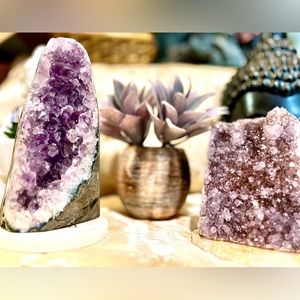 Crystals- Raw Amethyst Freeforms, 1 Jelly cluster and 1 druz cluster